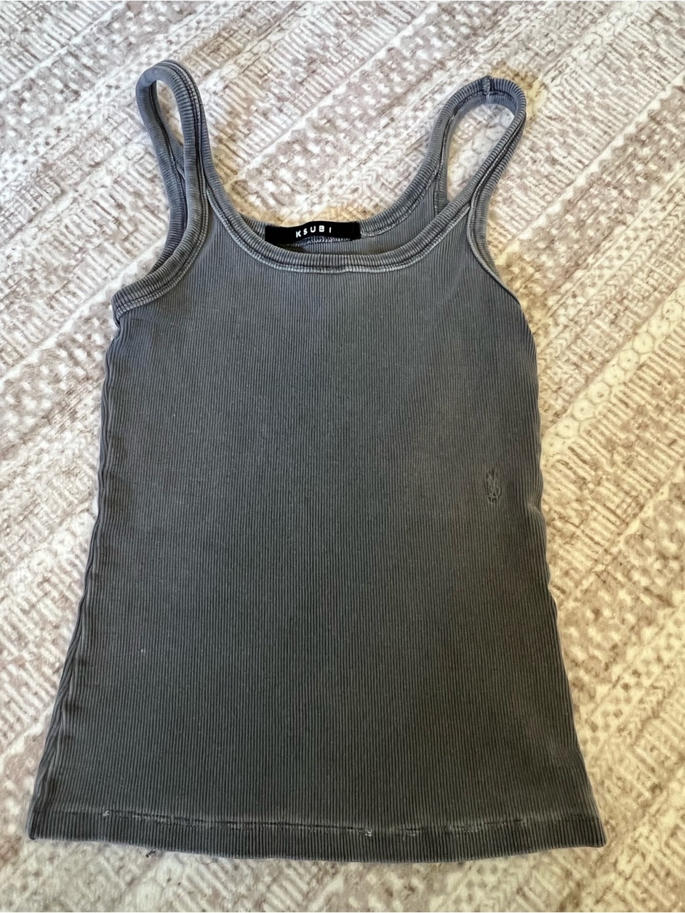 Ksubi Charcoal Ribbed Slim Tank Top
